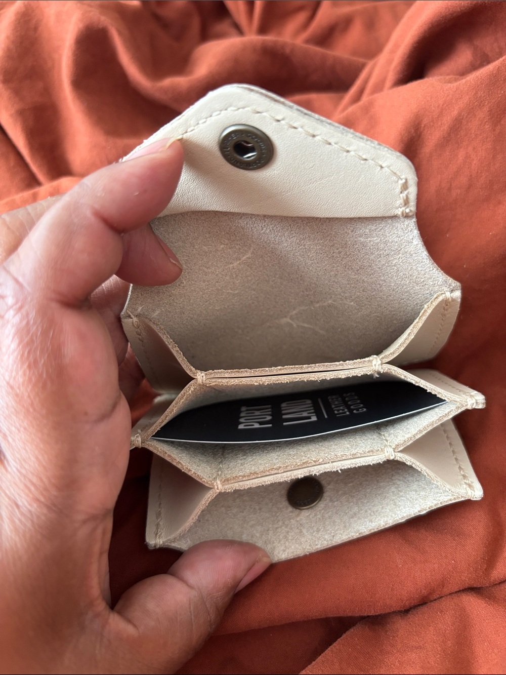 Portland Leather LoveBug Wallet In Bone - Picture 5 of 7